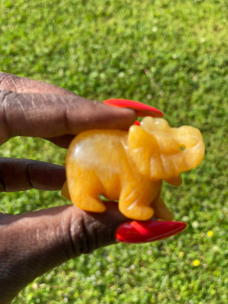 Yellow Jade Elephants