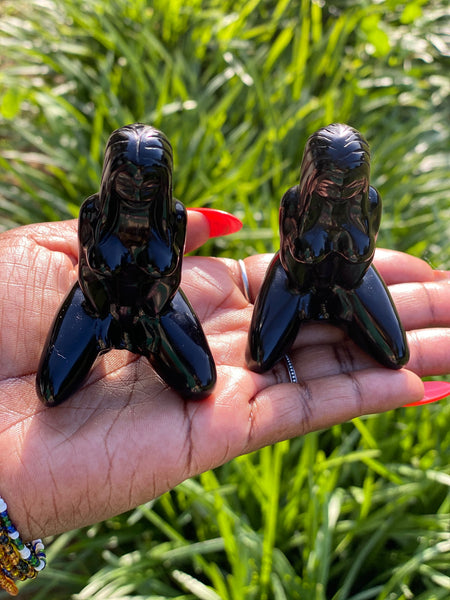 Black Obsidian Sitting Goddess
