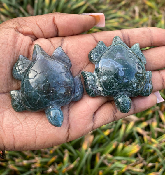 Moss agate turtles